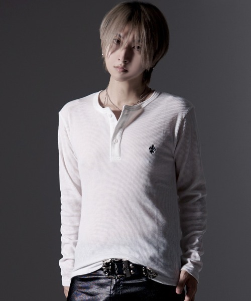 RUDOL(ルドル)の「『RUDOL/ルドル』1P刺しゅうワッフルヘンリーTシャツ(Tシャツ/カットソー・メンズ・ブラック/ホワイト・L/M)」の10枚目の写真
