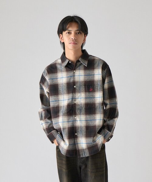goocy（グーシー）の「【BHPC】ネルチェックシャツ（シャツ/ブラウス・メンズ・オフホワイト/サックスブルー・LARGE/MEDIUM）」の4枚目の写真