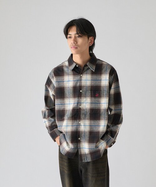 goocy（グーシー）の「【BHPC】ネルチェックシャツ（シャツ/ブラウス・メンズ・オフホワイト/サックスブルー・LARGE/MEDIUM）」の5枚目の写真