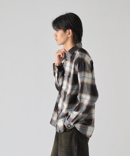 goocy（グーシー）の「【BHPC】ネルチェックシャツ（シャツ/ブラウス・メンズ・オフホワイト/サックスブルー・LARGE/MEDIUM）」の6枚目の写真