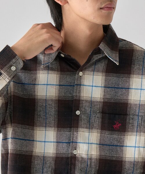 goocy（グーシー）の「【BHPC】ネルチェックシャツ（シャツ/ブラウス・メンズ・オフホワイト/サックスブルー・LARGE/MEDIUM）」の9枚目の写真