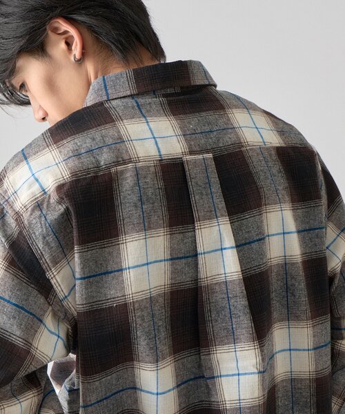 goocy（グーシー）の「【BHPC】ネルチェックシャツ（シャツ/ブラウス・メンズ・オフホワイト/サックスブルー・LARGE/MEDIUM）」の10枚目の写真