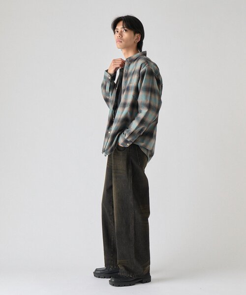goocy（グーシー）の「【BHPC】ネルチェックシャツ（シャツ/ブラウス・メンズ・オフホワイト/サックスブルー・LARGE/MEDIUM）」の16枚目の写真