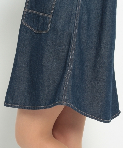 HusHusH(ハッシュアッシュ)の「コットンワンピース(シャツワンピース・レディース・グリーン/ブルー系1/ブルー・03/02)」の9枚目の写真