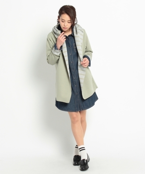 HusHusH(ハッシュアッシュ)の「コットンワンピース(シャツワンピース・レディース・グリーン/ブルー系1/ブルー・03/02)」の10枚目の写真