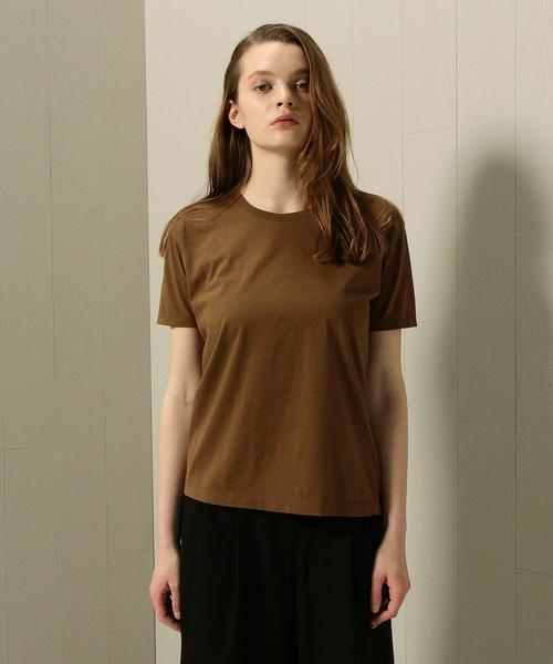 BEAUTY&YOUTH UNITED ARROWS（ビューティーアンドユースユナイテッドアローズ）の「BY TRADITIONAL コットンバイオクルーネックTシャツ（Tシャツ/カットソー・レディース・ホワイト/ブラック/ダークブラウン/コバルトブルー/ベージュ/オリーブ・FREE）」の3枚目の写真