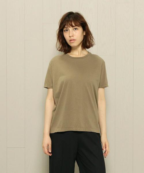 BEAUTY&YOUTH UNITED ARROWS（ビューティーアンドユースユナイテッドアローズ）の「BY TRADITIONAL コットンバイオクルーネックTシャツ（Tシャツ/カットソー・レディース・ホワイト/ブラック/ダークブラウン/コバルトブルー/ベージュ/オリーブ・FREE）」の5枚目の写真