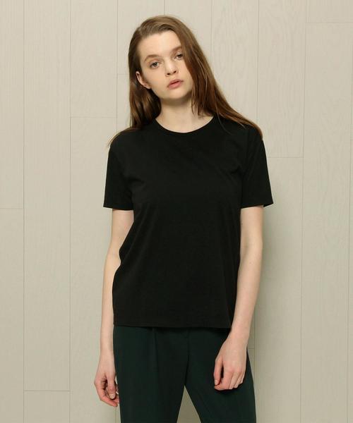 BEAUTY&YOUTH UNITED ARROWS（ビューティーアンドユースユナイテッドアローズ）の「BY TRADITIONAL コットンバイオクルーネックTシャツ（Tシャツ/カットソー・レディース・ホワイト/ブラック/ダークブラウン/コバルトブルー/ベージュ/オリーブ・FREE）」の2枚目の写真
