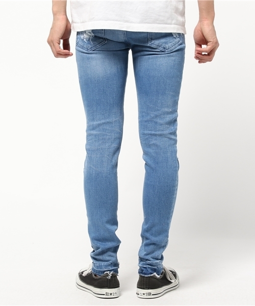 DANKE SCHON(ダンケシェーン)の「DankeSchon/ダンケシェーン/Zip Damege Denim(デニムパンツ・メンズ・インディゴブルー・LARGE/SMALL/X-LARGE/MEDIUM)」の3枚目の写真