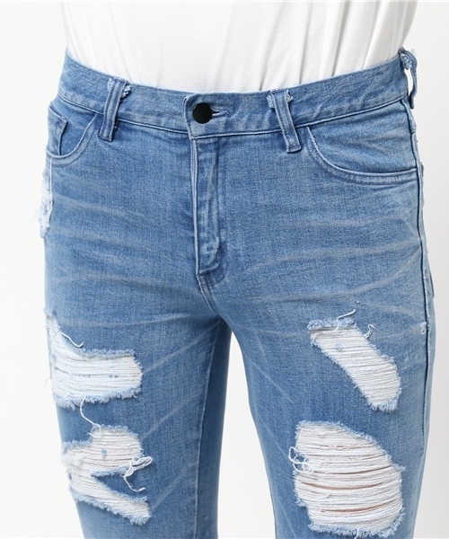 DANKE SCHON(ダンケシェーン)の「DankeSchon/ダンケシェーン/Zip Damege Denim(デニムパンツ・メンズ・インディゴブルー・LARGE/SMALL/X-LARGE/MEDIUM)」の5枚目の写真