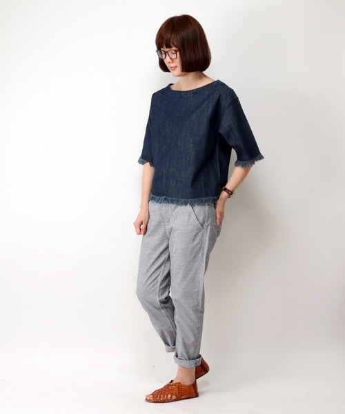 LBC（エルビーシー）の「5.75OZフリンジブラウス              （シャツ/ブラウス・レディース・ダークブルー/ネイビー・MEDIUM/LARGE）」の9枚目の写真