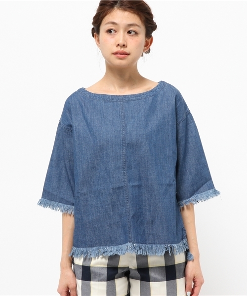 LBC（エルビーシー）の「5.75OZフリンジブラウス              （シャツ/ブラウス・レディース・ダークブルー/ネイビー・MEDIUM/LARGE）」の2枚目の写真