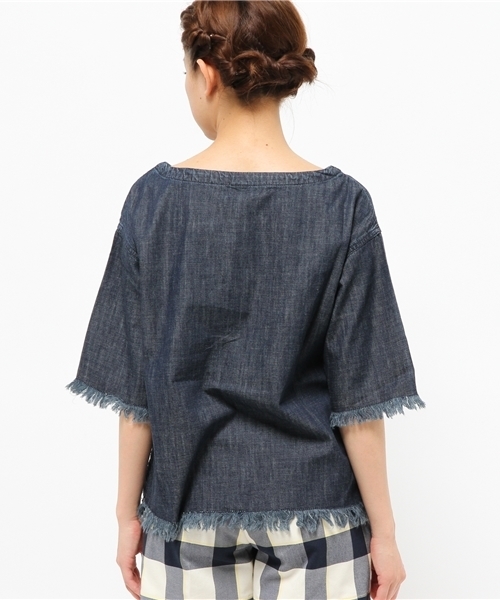 LBC（エルビーシー）の「5.75OZフリンジブラウス              （シャツ/ブラウス・レディース・ダークブルー/ネイビー・MEDIUM/LARGE）」の4枚目の写真