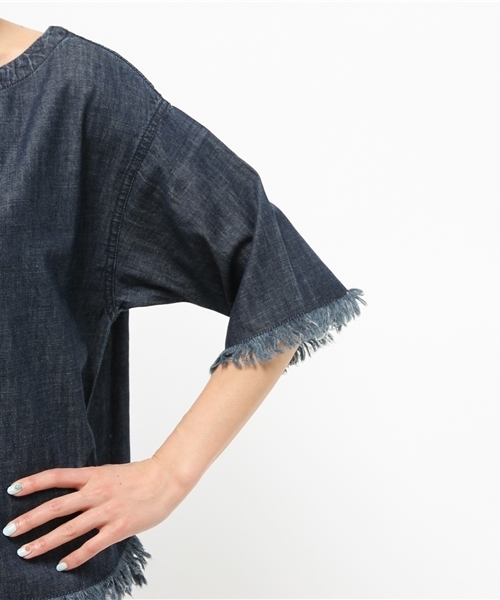 LBC（エルビーシー）の「5.75OZフリンジブラウス              （シャツ/ブラウス・レディース・ダークブルー/ネイビー・MEDIUM/LARGE）」の6枚目の写真