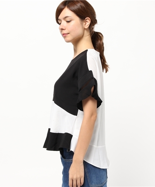 PLAIN CLOTHING（プレーンクロージング）の「切り替えブラウス【PLAIN CLOTHING】（シャツ/ブラウス・レディース・ブルー/ベージュ/ネイビー/ブラック・FREE）」の5枚目の写真