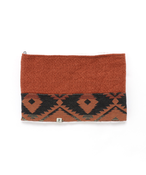 チャイハネ(チャイハネ)の「【チャイハネ】エスニック柄ボア付きネックウォーマー(ネックウォーマー/スヌード・レディース・ブラック/ブルー/ベージュ/オレンジ・FREE)」の1枚目の写真