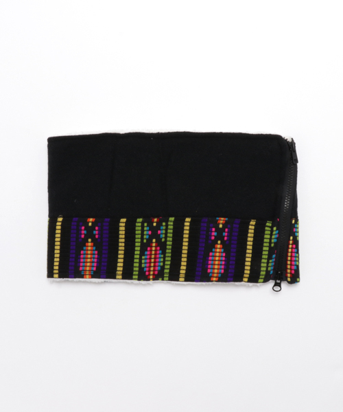 チャイハネ(チャイハネ)の「【チャイハネ】エスニック柄ボア付きネックウォーマー(ネックウォーマー/スヌード・レディース・ブラック/ブルー/ベージュ/オレンジ・FREE)」の5枚目の写真