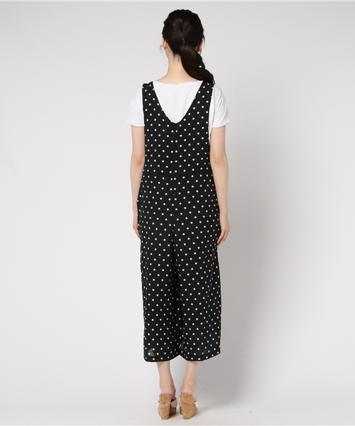 MERLOT（メルロー）の「ドット柄ワイドオールインワン1085（サロペット/オーバーオール・レディース・ネイビー/カーキ/ブラック・FREE）」の6枚目の写真