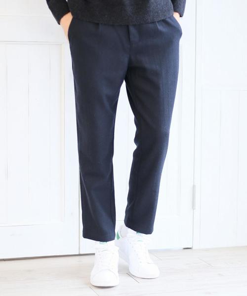 coen(コーエン)の「【手洗い可】ウォッシャブルウールタックテーパードイージーパンツ(その他パンツ・メンズ・その他1/その他2/ネイビー/グレー・LARGE/MEDIUM/SMALL/X-LARGE)」の2枚目の写真