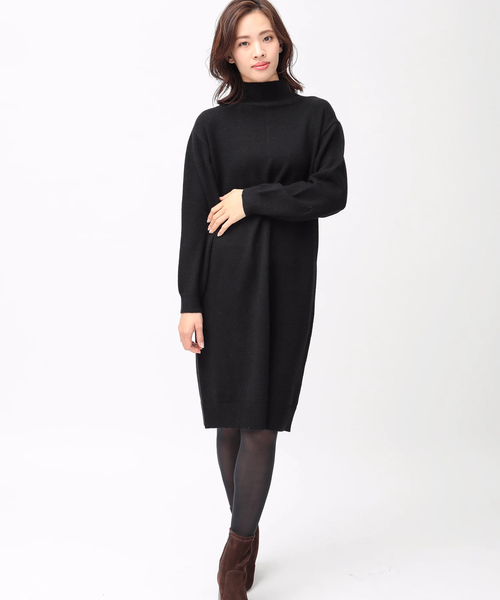 koe（コエ）の「バックシームタートルニットワンピース（ワンピース・レディース・キャメル/チャコールグレー/ブラック・L/M/S）」の7枚目の写真