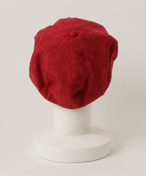 チャイハネ（チャイハネ）の「【チャイハネ】麻混シンプルキャスケット（キャスケット・レディース・パープル/ブルー/サンドベージュ/レッド/ブラック・FREE）」の8枚目の写真