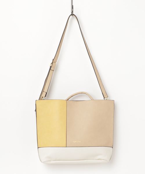 LBC（エルビーシー）の「【Legato Largo】レガートラルゴ カラーブロック2WAYトートバッグ（トートバッグ・レディース・オフホワイト/クリアイエロー/ブルー・FREE）」の3枚目の写真