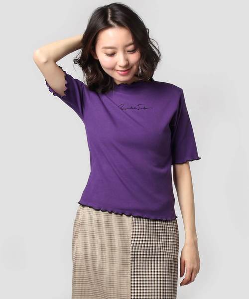 WHO'S WHO gallery（フーズフーギャラリー）の「BOOGIE BACKメローDRAW半袖TEE（Tシャツ/カットソー・レディース・ホワイト/ブルー/イエロー/オレンジ/ブラック/パープル/ブラウン/マスタード/ボルドー・FREE）」の6枚目の写真