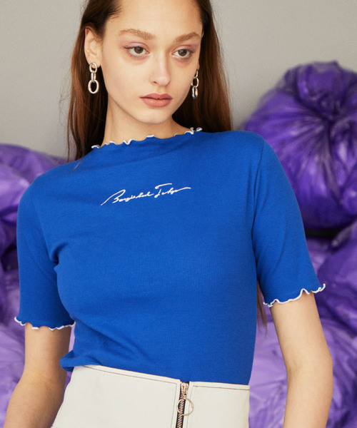 WHO'S WHO gallery（フーズフーギャラリー）の「BOOGIE BACKメローDRAW半袖TEE（Tシャツ/カットソー・レディース・ホワイト/ブルー/イエロー/オレンジ/ブラック/パープル/ブラウン/マスタード/ボルドー・FREE）」の5枚目の写真