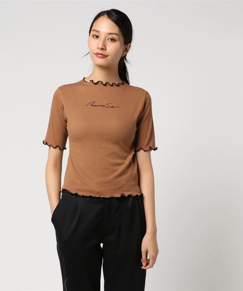 WHO'S WHO gallery（フーズフーギャラリー）の「BOOGIE BACKメローDRAW半袖TEE（Tシャツ/カットソー・レディース・ホワイト/ブルー/イエロー/オレンジ/ブラック/パープル/ブラウン/マスタード/ボルドー・FREE）」の4枚目の写真