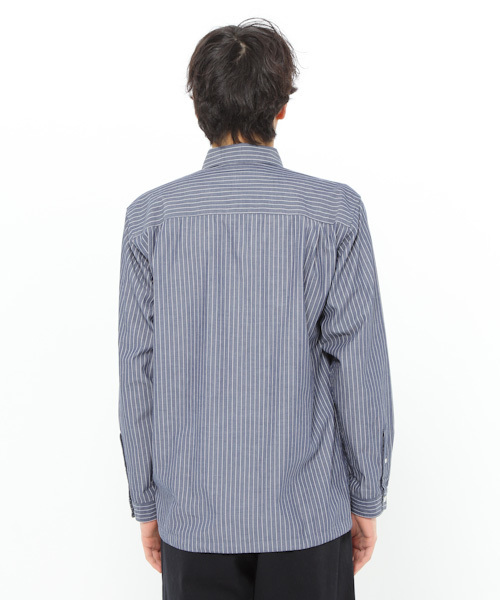 LAKOLE(ラコレ)の「ストライプ柄シャツアウター / LAKOLE(シャツ/ブラウス・メンズ・ネイビー/サックスブルー・LARGE/MEDIUM)」の14枚目の写真