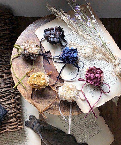 m.soeur（エムスール）の「デイジーとあじさいの小さなコサージュ＊（ブローチ/コサージュ・レディース・ブルー/ホワイト/ブラック/グリーン/イエロー/ピンク・FREE）」の18枚目の写真