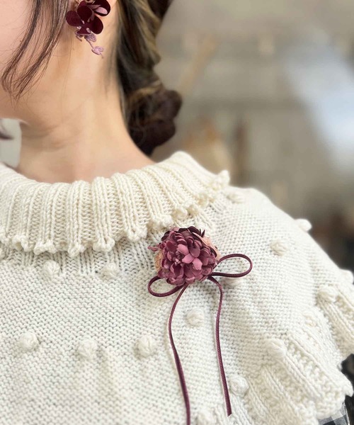 m.soeur（エムスール）の「デイジーとあじさいの小さなコサージュ＊（ブローチ/コサージュ・レディース・ブルー/ホワイト/ブラック/グリーン/イエロー/ピンク・FREE）」の14枚目の写真