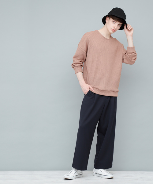 EMMA CLOTHES（エマクローズ）の「TRタックワイドパンツ/WIDE LEG TROUSERS（その他パンツ・メンズ・ネイビー/ライトグレー/ブラック系その他/チャコールグレー/ブラック・M/L）」の5枚目の写真