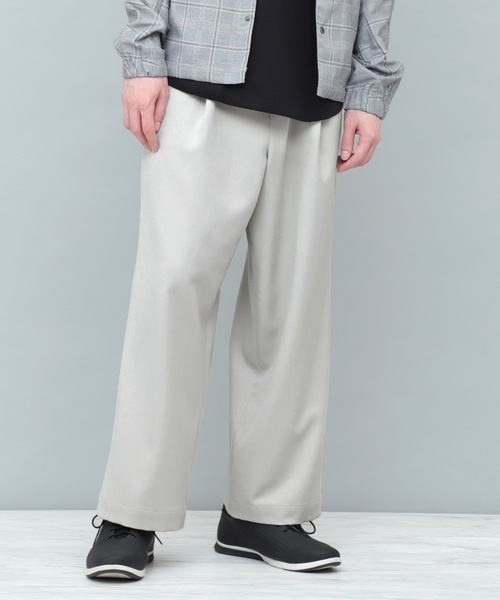 EMMA CLOTHES（エマクローズ）の「TRタックワイドパンツ/WIDE LEG TROUSERS（その他パンツ・メンズ・ネイビー/ライトグレー/ブラック系その他/チャコールグレー/ブラック・M/L）」の4枚目の写真