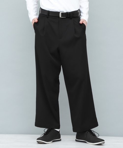 EMMA CLOTHES（エマクローズ）の「TRタックワイドパンツ/WIDE LEG TROUSERS（その他パンツ・メンズ・ネイビー/ライトグレー/ブラック系その他/チャコールグレー/ブラック・M/L）」の2枚目の写真