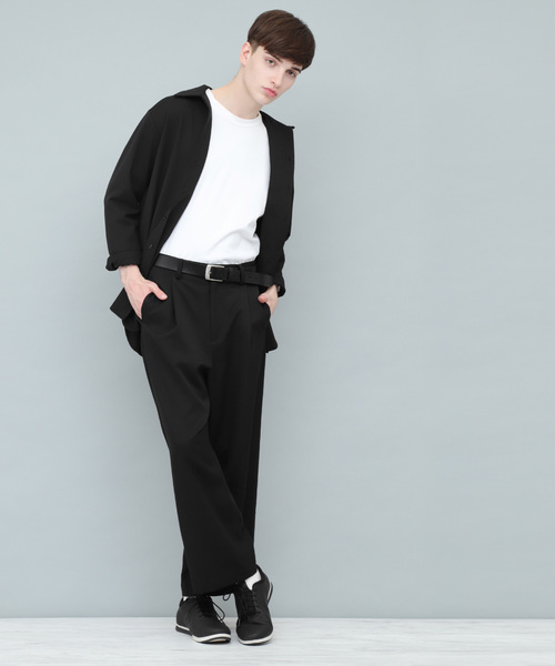 EMMA CLOTHES（エマクローズ）の「TRタックワイドパンツ/WIDE LEG TROUSERS（その他パンツ・メンズ・ネイビー/ライトグレー/ブラック系その他/チャコールグレー/ブラック・M/L）」の6枚目の写真
