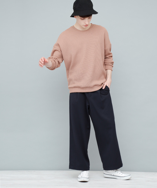 EMMA CLOTHES（エマクローズ）の「TRタックワイドパンツ/WIDE LEG TROUSERS（その他パンツ・メンズ・ネイビー/ライトグレー/ブラック系その他/チャコールグレー/ブラック・M/L）」の14枚目の写真