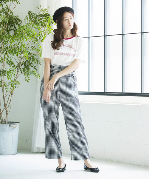 WEGO（ウィゴー）の「WEGO/アーチロゴリンガーTシャツ（Tシャツ/カットソー・レディース・マスタード/アイボリー/スミクロ・FREE）」の21枚目の写真