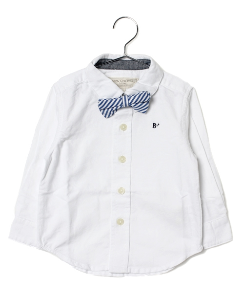 B:MING by BEAMS(ビーミングバイビームス)の「○ビーミング by ビームス / TIE OXボタンダウンシャツ(シャツ/ブラウス・キッズ・ホワイト/ピンク/サックスブルー・80/90/100/110/120/130/140/150)」の2枚目の写真