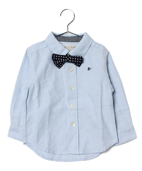 B:MING by BEAMS(ビーミングバイビームス)の「○ビーミング by ビームス / TIE OXボタンダウンシャツ(シャツ/ブラウス・キッズ・ホワイト/ピンク/サックスブルー・80/90/100/110/120/130/140/150)」の3枚目の写真