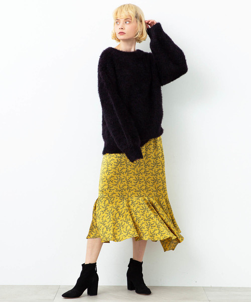 city（シティ）の「【CITY】《STUDIOUS別注》SHAGGY KNIT PO（ニット/セーター・レディース・ブラック/イエロー/ネイビー・1）」の4枚目の写真