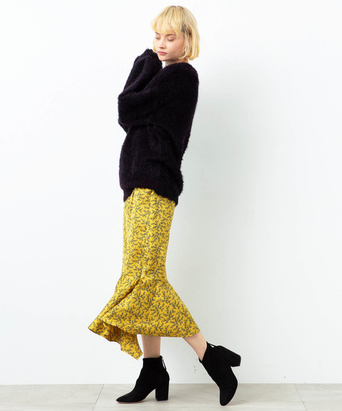 city（シティ）の「【CITY】《STUDIOUS別注》SHAGGY KNIT PO（ニット/セーター・レディース・ブラック/イエロー/ネイビー・1）」の5枚目の写真