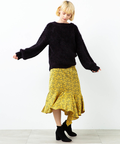 city（シティ）の「【CITY】《STUDIOUS別注》SHAGGY KNIT PO（ニット/セーター・レディース・ブラック/イエロー/ネイビー・1）」の6枚目の写真