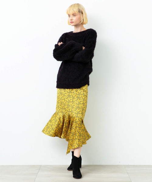 city（シティ）の「【CITY】《STUDIOUS別注》SHAGGY KNIT PO（ニット/セーター・レディース・ブラック/イエロー/ネイビー・1）」の7枚目の写真