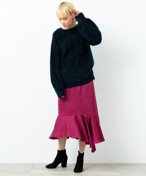 city（シティ）の「【CITY】《STUDIOUS別注》SHAGGY KNIT PO（ニット/セーター・レディース・ブラック/イエロー/ネイビー・1）」の8枚目の写真