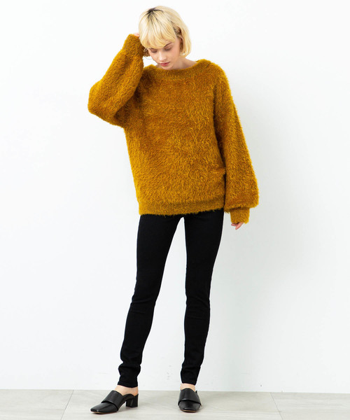 city（シティ）の「【CITY】《STUDIOUS別注》SHAGGY KNIT PO（ニット/セーター・レディース・ブラック/イエロー/ネイビー・1）」の12枚目の写真
