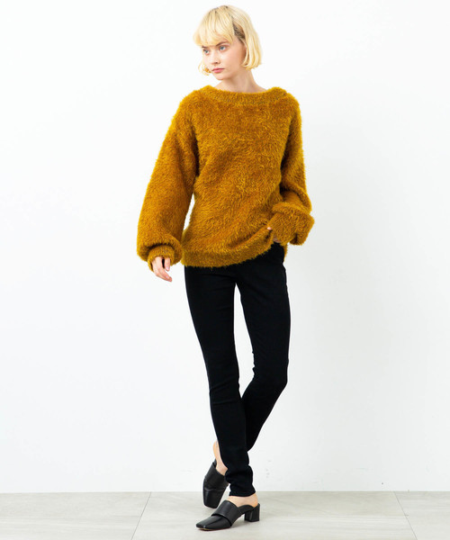 city（シティ）の「【CITY】《STUDIOUS別注》SHAGGY KNIT PO（ニット/セーター・レディース・ブラック/イエロー/ネイビー・1）」の18枚目の写真