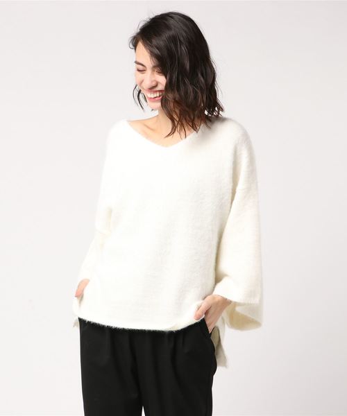 チャイハネ（チャイハネ）の「【チャイハネ】yul フェザーヤーンニットVネックトップス（ニット/セーター・レディース・ホワイト/パープル/ブルー/グリーン・FREE）」の21枚目の写真