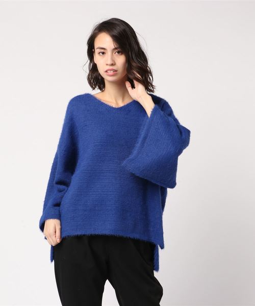 チャイハネ（チャイハネ）の「【チャイハネ】yul フェザーヤーンニットVネックトップス（ニット/セーター・レディース・ホワイト/パープル/ブルー/グリーン・FREE）」の8枚目の写真