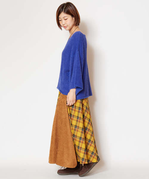 チャイハネ（チャイハネ）の「【チャイハネ】yul フェザーヤーンニットVネックトップス（ニット/セーター・レディース・ホワイト/パープル/ブルー/グリーン・FREE）」の19枚目の写真